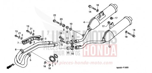 EXHAUST MUFFLER NX650X de 1999